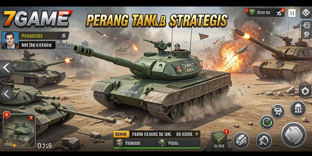Tampilan antarmuka game Perang Tank yang menarik dan intuitif.