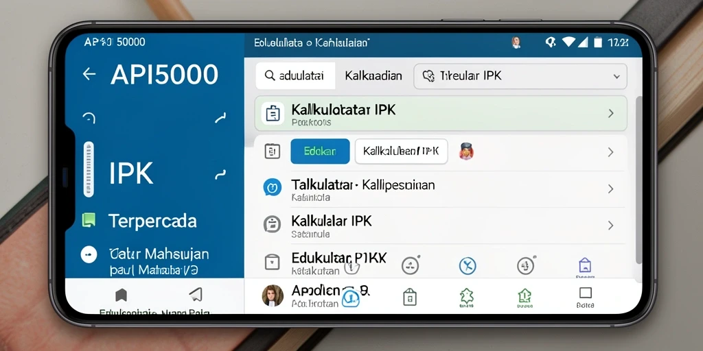 Antarmuka aplikasi API5000 yang sederhana dan informatif.