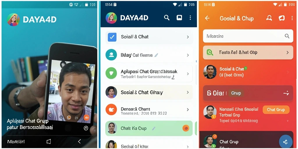 Antarmuka aplikasi DAYA4D yang sederhana dan menarik untuk Chat Grup.