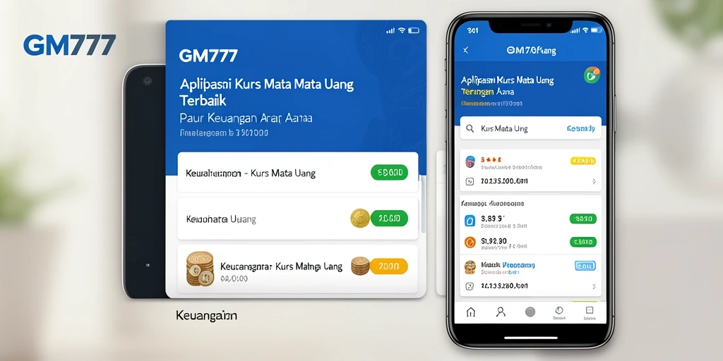 Antarmuka aplikasi GM777 yang menampilkan kurs mata uang secara real-time.