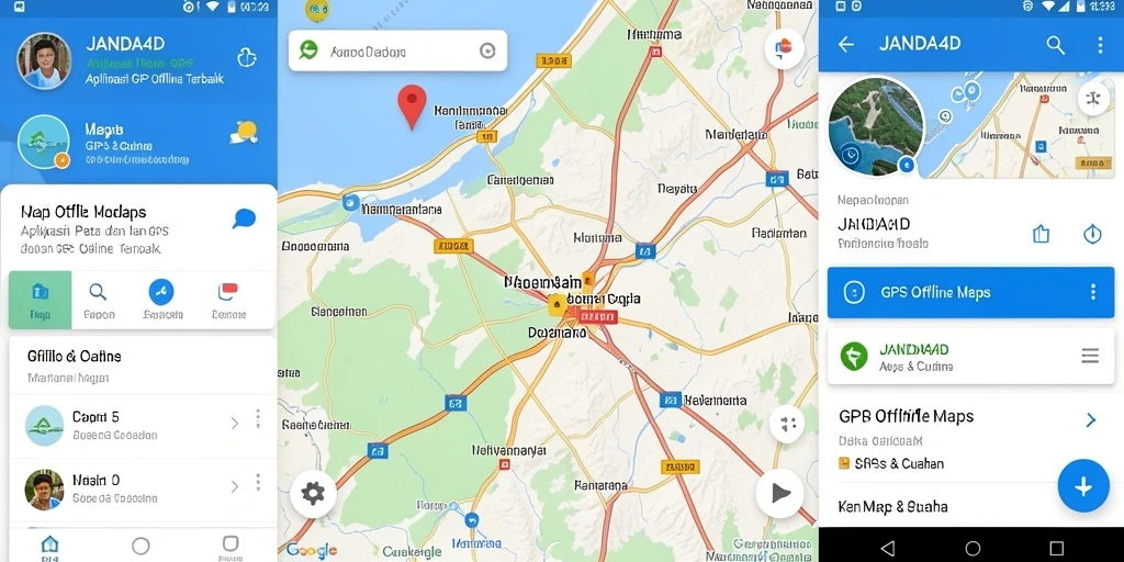 Tampilan antarmuka JANDA4D yang user-friendly untuk navigasi GPS Offline.