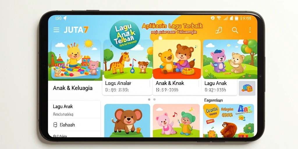 Antarmuka aplikasi JUTA7 yang interaktif dan ramah anak.