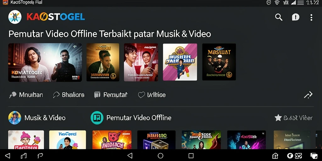 Antarmuka sederhana KAOSTOGEL sebagai Pemutar Video Offline.