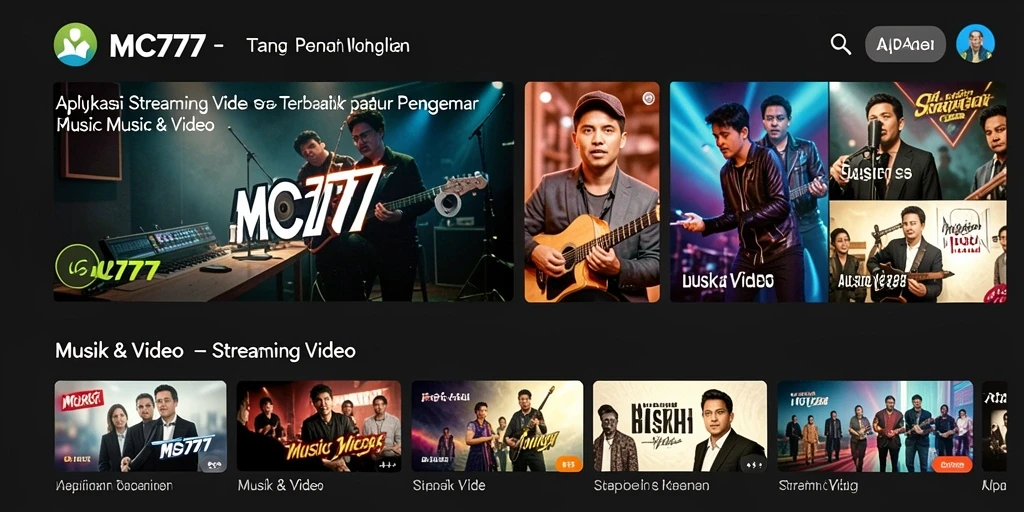 Antarmuka aplikasi MC777 yang user-friendly dengan berbagai fitur Streaming Video.