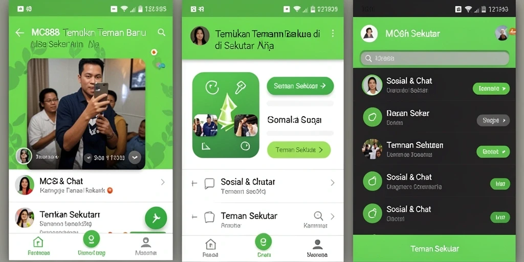 Tampilan antarmuka MC888 yang menarik dengan fitur Teman Sekitar.