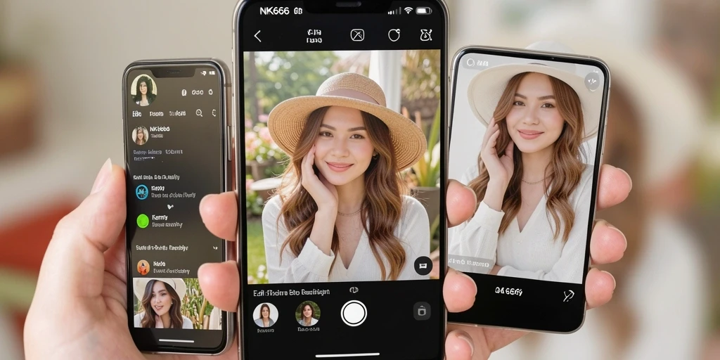 Tampilan menarik aplikasi NK666 dengan fitur Kamera Beautify.
