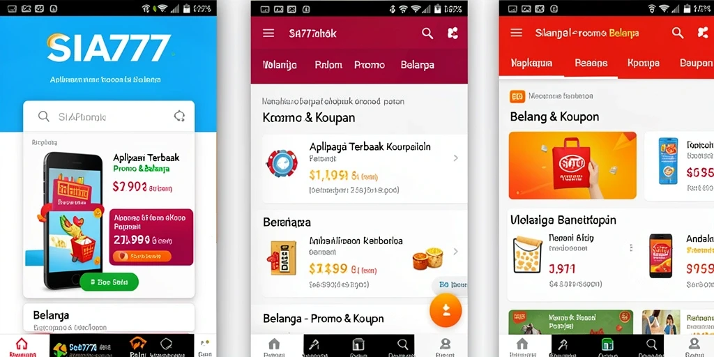 Tampilan utama SIA777 menampilkan berbagai promo dan kupon terbaik.