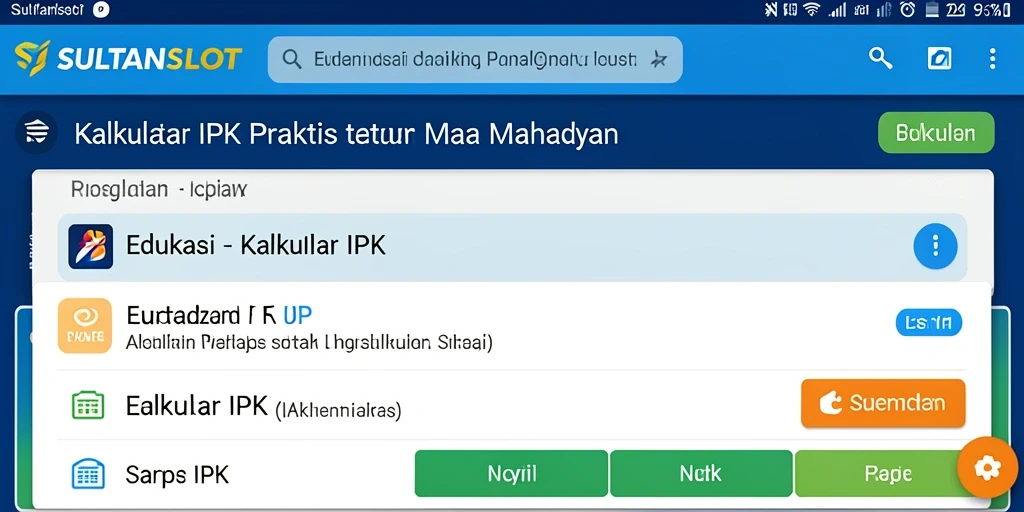 Antarmuka SULTANSLOT menampilkan kalkulator IPK yang sederhana dan efisien.